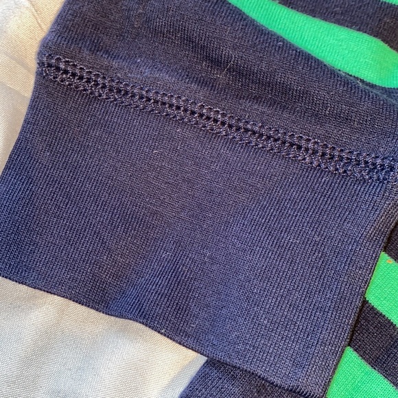 Chaps 100% Cotton long sleeve Henley top lace up green black stripe Small - Picture 6 of 9